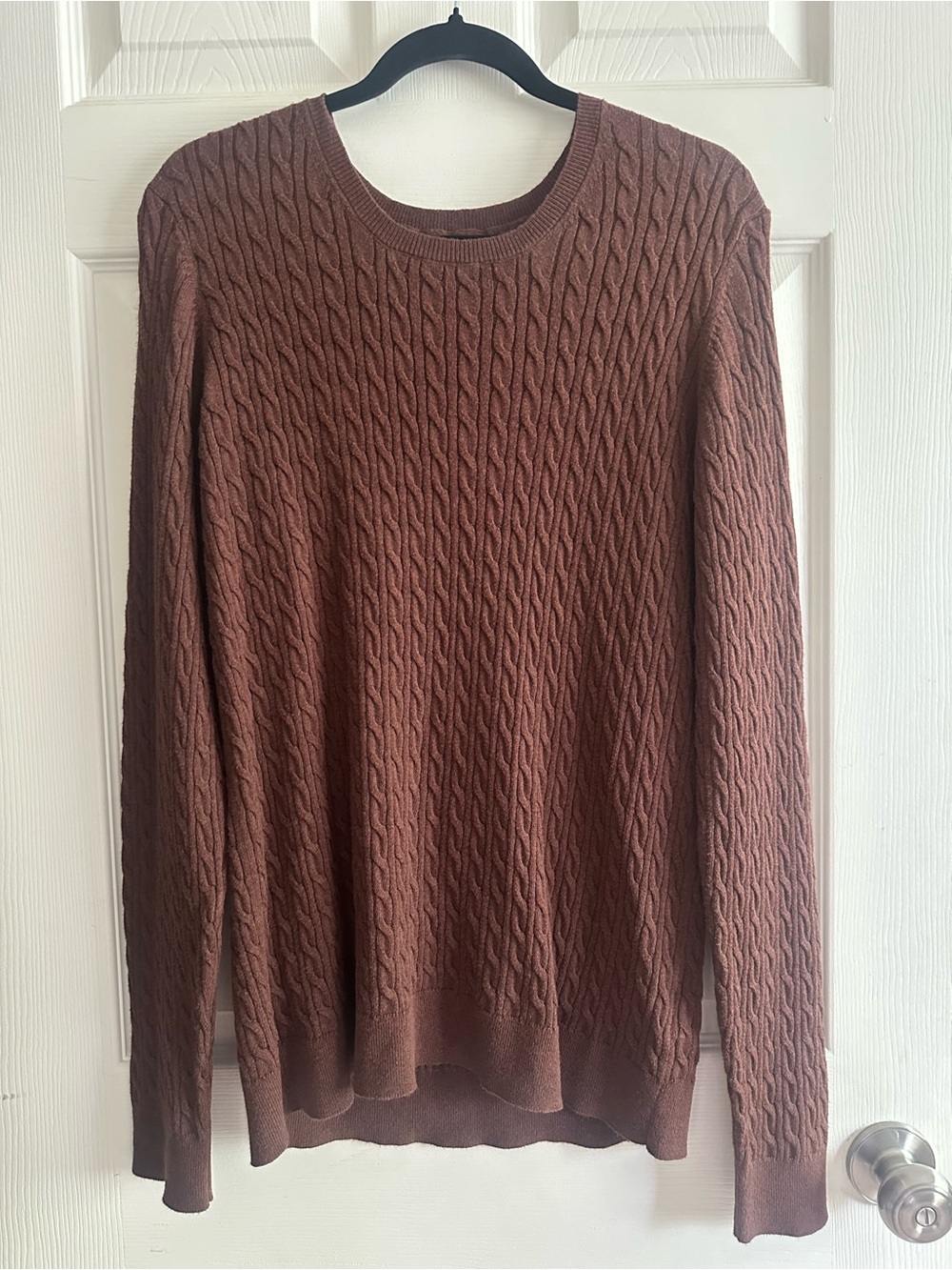 Amazon Essentials Women’s Brown Cable Knit Sweater